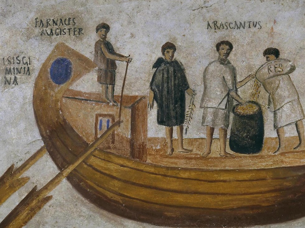 Fresco depicting the boat Isis Geminiana