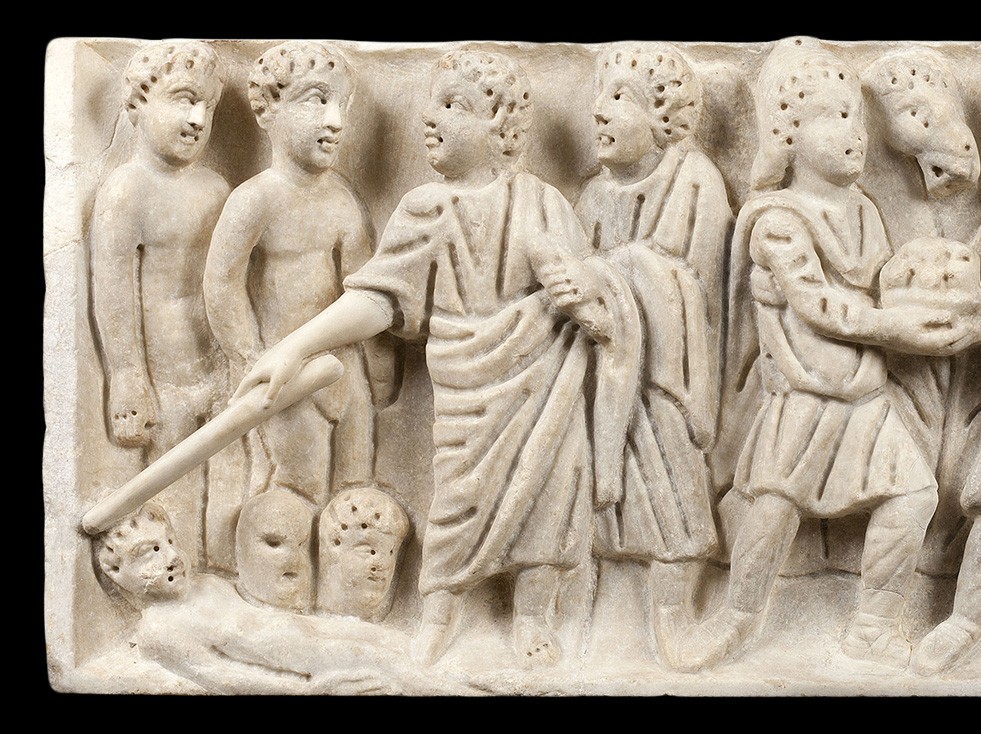 Fragment de sarcophage avec l’Épiphanie et la vision d’Ézéchiel