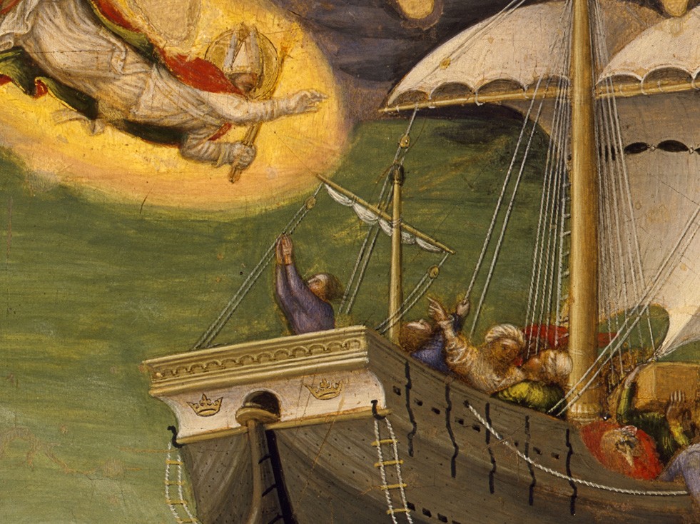 Gentile da Fabriano, Der hl. Nikolaus rettet ein Schiff vor dem Schiffbruch