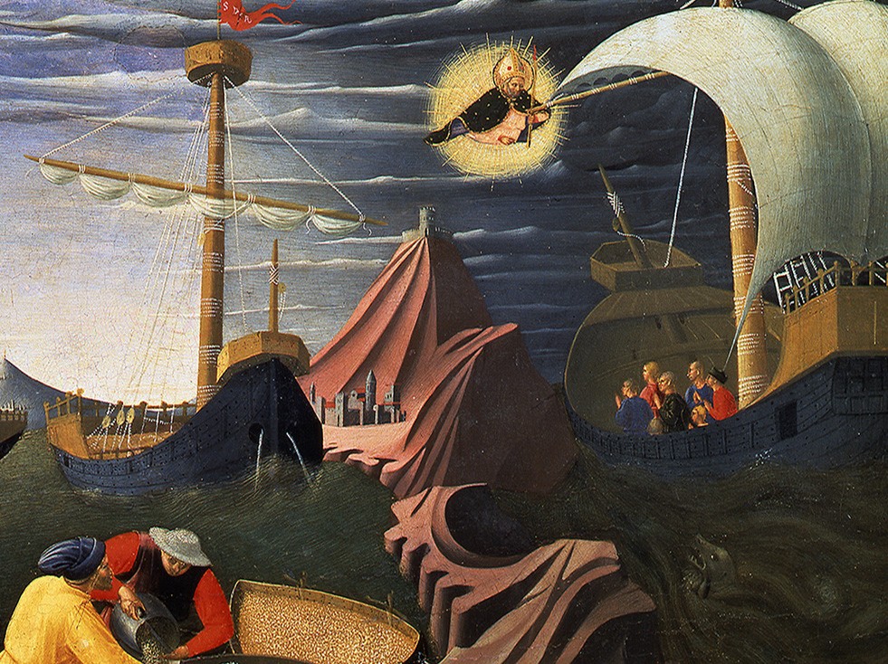 Beato Angelico, Geschichten aus dem Leben des hl. Nikolaus von Bari, Die wunderbare Rettung eines Schiffs