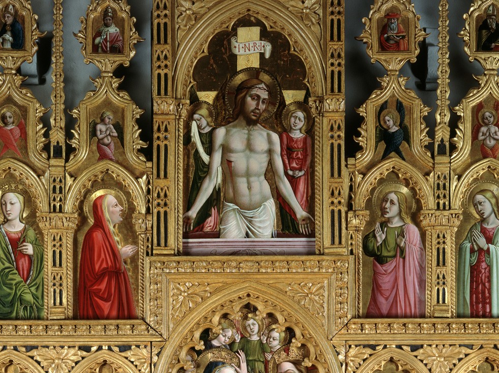 Alunno, Couronnement de la Vierge, Déposition du Christ et Saints