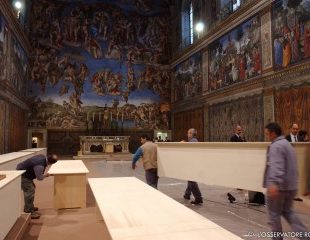 Sistine Chapel, preparations for the 2005 Conclave