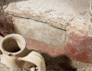 Necropolis of the “ Via Triumphalis”, S. Rosa sector, funerary inscription in tomb no. XXI