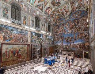 Layout of the Raphael tapestries in the Sistine Chapel