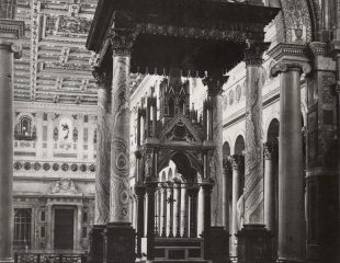 R. Moscioni, „Arnolfo di Cambio, Ziborium“, Basilika Sankt Paul vor den Mauern, vor 1885