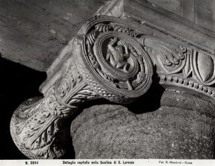 R. Moscioni, „Korinthisches Kapitell“, Ausschnitt, Basilika Sankt Lorenz vor den Mauern, 1885-1893