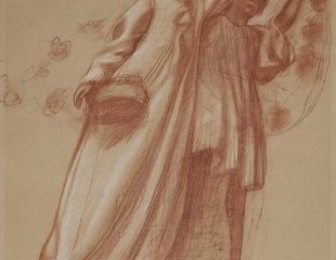 Maurice Denis, Ángeles, 1901, boceto preparatorio para la Capilla de la Virgen en la iglesia de Sainte-Marguerite en Vésinet, sanguina y albayalde sobre papel