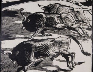 Duilio Cambellotti, Volc II, 1930, de la serie Leyendas romanas, xilografía