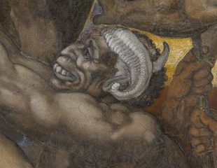 Miguel Ángel, Juicio Universal, detalle con Demonio