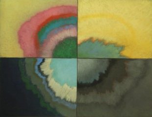 Guido Strazza, “Grande Aura”, 1992, tempera on canvas
