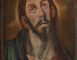 El Greco, R&eacute;dempteur, huile sur panneau, 1590-1595 env., salle des Ambassadeurs de l&rsquo;Appartement pontifical des Audiences dans le Palais apostolique