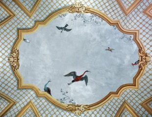 Painting on the ceiling of the Music Room by Pier Leone Ghezzi